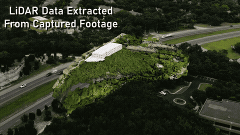 LiDAR data extracted from captured drone footage
