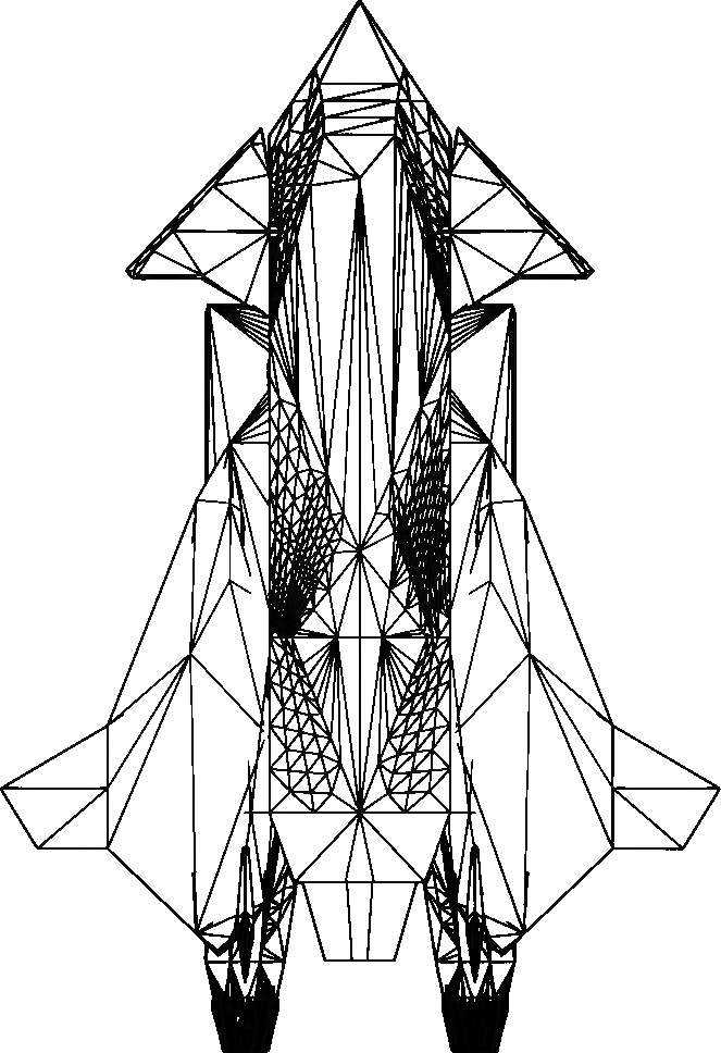 Space Fighter Media ship wireframe